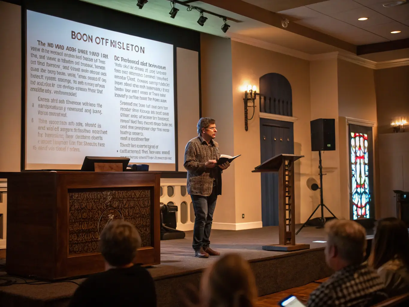 A diverse group of people are participating in an online theology seminar, with a focus on biblical teachings about the Kingdom of God. The setting is a virtual classroom with interactive elements.